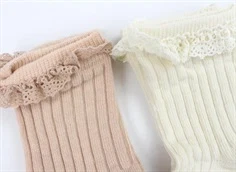 Lil Atelier rose dust/turtledove strømper bomuld (2-pak)